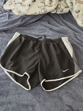 Nike Women's Black Athletic Shorts with White Trim